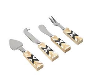 Ensemble de couverts à fromage en acier inoxydable de qualité 304 épandeur de beurre de fromage en résine noire pour restaurant hôtel manuel de service - Product Image 2