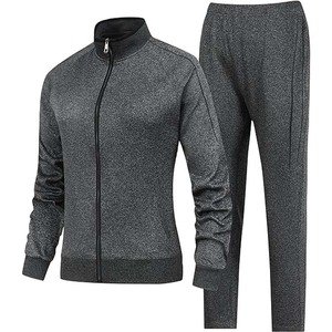 2025 invierno nuevo diseño de alta calidad 100% algodón poliéster transpirable de gran tamaño con capucha para mujer conjunto de chándal de talla grande sólido - Product Image 1