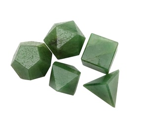 Juego de geometría geométrica con piedras de aventurina verde, sólidos platónicos, piedras naturales sagradas, para sanación. - Product Image 5