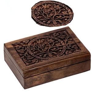 Eco-Friendly Heart-Shaped Wooden <b>Box</b> for Gift & Jewelry Storage 3D Hand Carving Polished Finish-<b>Soft</b> Interior for Delicate Items - Product Image 5