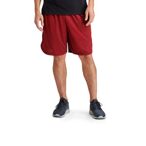 Shorts de jogging décontractés pour hommes, respirants, écologiques, en toile unie rouge, taille mi-haute, en coton et polyester, pour la gym, l'entraînement et la course, personnalisables - Product Image 1