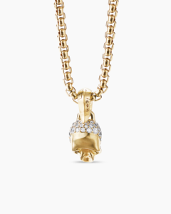 จี้เครื่องรางหัวกะโหลกชุบทอง18K สำหรับสตรีเครื่องประดับแฟชั่นจี้เพชรสีขาว - Product Image 3