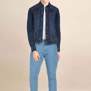 Logotipo hecho en fábrica, precio al por mayor, Chaquetas vaqueras negras para hombre de alta calidad personalizadas, precio más vendido, chaqueta vaquera - Product Image 3