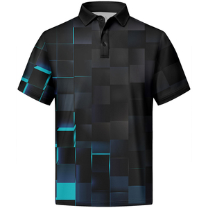 Polo de Golf con logotipo estampado, ropa deportiva personalizada, transpirable, negro, 100% algodón, manga corta, camisetas antiarrugas para hombre, polo - Product Image 2