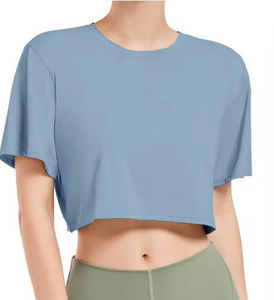 Camiseta Corta de Algodón Puro para Mujer, Servicio OEM, Ropa Casual Resistente, Proveedor Mayorista, Camiseta de Gimnasio, Compra al por Mayor - Product Image 1