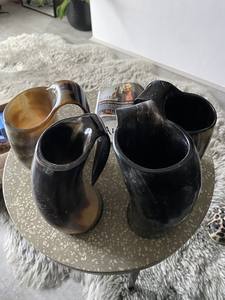 Super Design corne tasse à boire gravure grandes tailles pour Vikings authentique poli utilisation personnalisée tasse de fête Style américain main - Product Image 4