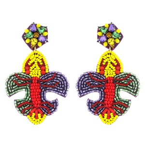 ต่างหูปักลูกปัดสไตล์ดั้งเดิมพร้อมธีมเทศกาลสีสันสดใสและลูกปัดแก้ว100% เพื่อให้ดูสง่างาม - Product Image 4