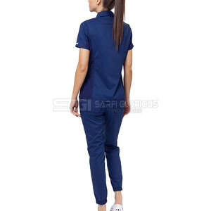 Ensemble de blouses médicales pour femmes de haute qualité avec logo personnalisé, poches élastiques, spandex pour uniforme Figs avec tissu tricoté, haute visibilité - Product Image 4