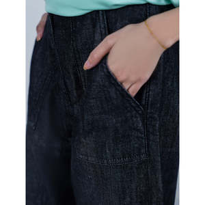 Pantalones Vaqueros de Pierna Ancha, Cintura Natural, Corte Clásico, Logotipo Personalizado, Fabricante OEM ODM, Proveedor Mayorista, Exportador de Marca Privada - Product Image 2