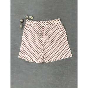 กางเกงขาสั้นผ้าฝ้ายพิมพ์ลายบล็อก 100% เอวกลาง ระบายอากาศได้ดี ตกแต่งด้วยงานปัก ทรงกางเกงขาสั้นแบบกระโปรง - Product Image 2