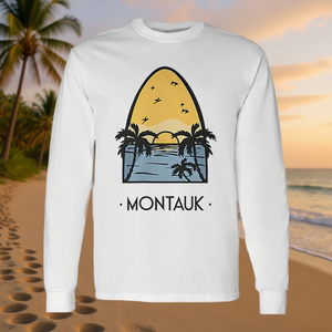 T-shirt à manches longues Montauk Vintage Surf, t-shirt promotionnel pour homme avec un graphisme vintage sur le thème du surf - Product Image 3