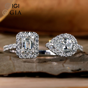 RB Gems IGI Certified CVD HPHT Lab-Grown Moissanite Pear Cut Rose Gold Two Stone Engagement <b>Ring</b> for Weddings & Party - Product Image 1