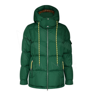 Men's High Quality Custom <b>Padded</b> Quilted <b>Waterproof</b> Hooded Winter Puffer <b>Jacket</b> with Stand Collar OEM Service - Product Image 1
