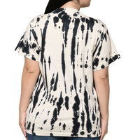T-shirt blanc tendance pour femme, style hip-hop, avec motif noir, 100 % coton, idéal pour l'été