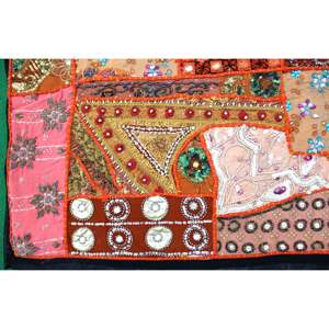 Indian Bohemian <b>Wall</b> Hanging Embroidered Tapestry Orange Abstract Cotton Fabric Outdoor Office Halloween Christmas <b>Wall</b> <b>Decor</b> - Product Image 3