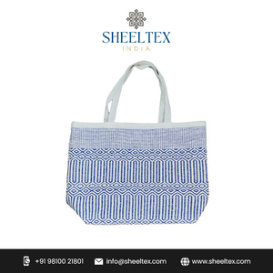 Indian Supplier's Luxury Boho Handwoven Cotton Tote Handbag Dual Handled <b>Beach</b> Bag With Fabric Lining Fashionable for Sale - Product Image 2