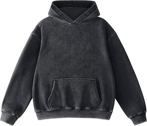 Unisex Oversized Acid Wash Hoodie Heavyweight Fleece Streetwear Vintage Cotton <b>Sweatshirt</b> Premium Quality Pullover - Product Image 3
