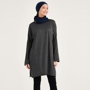 Elebe Elya Taille Libre Plus Coton de Haute Qualité Été Casual Manches Longues Femme Blouse Gris Maternité Top Vente en Gros - Product Image 1