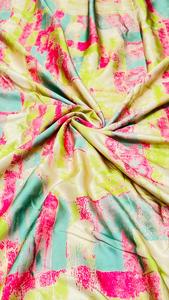 Wholesale Polyester DIY Digital Print Fabrics with Embroidery Style for Muslim Women's Wedding Garments Dresses and Bags - Product Image 4