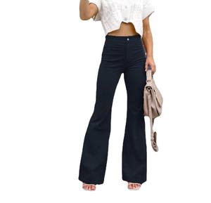 Nuevos pantalones de cintura media de Color sólido para mujer de otoño e invierno, pantalones acampanados informales de pana clásica Mico para mujer - Product Image 3