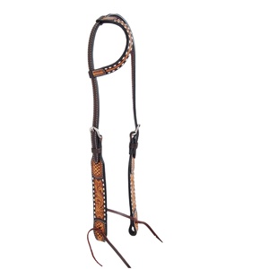 Diseño floral cosido a mano Buck, una oreja, tachuela occidental, brida para cabeza, exportadores indios al mejor precio - Product Image 1