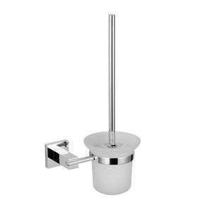 Portaspazzolino da parete in ottone cromato lucido con confezione in vetro AMG da 1 - Product Image 1