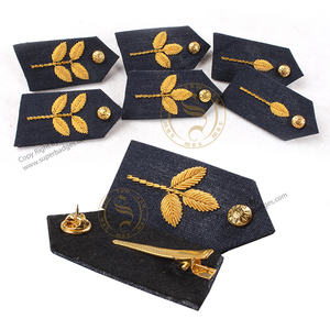 Pas cher Prix conceptions personnalisées collier insigne fait à la main or français Bullion fil Gorget Patch pour uniforme vêtements - Product Image 5