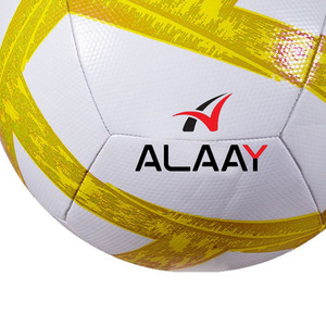 ลูกฟุตบอลอาลาเย่ สีขาวเหลือง ขนาด 5 สำหรับฝึกซ้อม ผลิตจาก PVC ทนทาน - Product Image 5