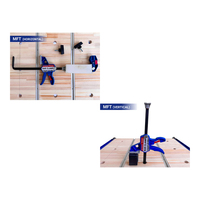 Pince de serrage 5-en-1 en acier / Pince en L / Écarteur / Pince pour rail en T / Pince de menuiserie MFT à assemblage à une main 120 kg à dégagement rapide 6-12 pouces DIY