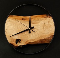 Jam Dinding Kayu Analog Quartz Art Deco Modern Gerakan Senyap Dioperasikan dengan Baterai Pola Geometris Abstrak Hadiah Pernikahan