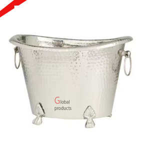 Refroidisseur de vin martelé de seau à glace de boisson de finition d'argent de conception pour le restaurant de barre - Product Image 3