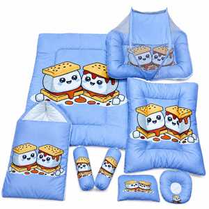 Customized Cartoon Baby <b>Bedding</b> Set Double-Sided <b>Quilted</b> 100% Polyester with Hooded Cushion Pillow Travel Bed Lounge-All-Season - Product Image 2