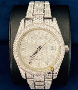 Reloj de pulsera de acero inoxidable para hombre de alta calidad moda personalizada totalmente helado VVS Moissanite último reloj inteligente analógico de cristal - Product Image 4