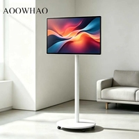AOOWHAO Pantalla Inteligente Giratoria Android 4K con Pantalla Táctil Capacitiva 360 °   Pantalla de TV Portátil Giratoria con Ruedas Bloqueables para Sala de Estar