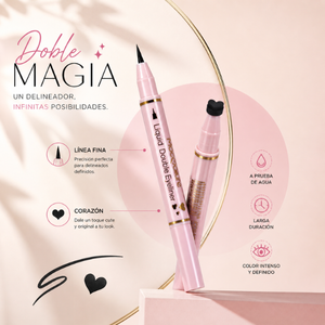 Eyeliner liquido doppio, impermeabile, a lunga durata, con punta fine e applicatore a forma di cuore - Product Image 1