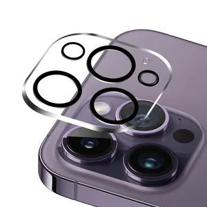 Protector de pantalla de cristal para lente de cámara, Protector de pantalla de alta transmisión resistente a arañazos para iPhone 13 Pro Max/14 Max, venta al por mayor