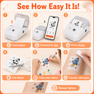 Stampante Portatile Termica ad Alta Velocità per Tatuaggi Temporanei, Kit Fai-da-te per Tatuaggi OEM all'Ingrosso, Disponibile per Feste per Bambini e Regali - Product Image 2