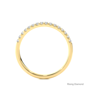 0.26 CTW รอบตัดแล็บสีเหลืองทองแหวนแต่งงานชุดครึ่งนิรันดร์ของขวัญครบรอบแหวน CVD เพชร - Product Image 3