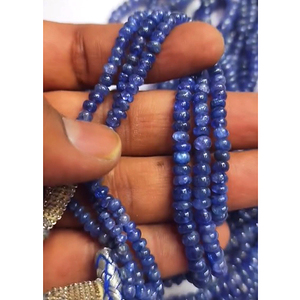 13 brins de perles rondes lisses en Tanzanite naturelle 6x4mm, 1430 carats, 16 pouces, pierres précieuses en gros, perles pour collier de bijoux pour femmes - Product Image 1