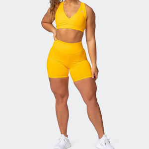 Nuevas telas personalizadas Botín Scrunch Biker Shorts Pantalones cortos transpirables Blanco Mujeres Impermeable Fitness Verano Gimnasio Occidental - Product Image 5