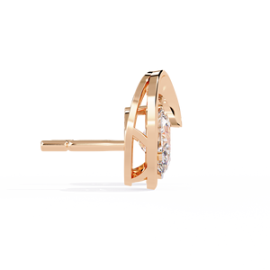 Boucles d'oreilles en diamant de laboratoire Qualité EF VVS avec finition en or massif 14K et or rose pour la fête - Product Image 4