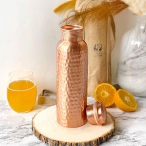 Copper Water <b>Bottle</b> with Straw and Lid 1000ml Leak Proof Eco-Friendly for Digestion & Metabolism Health - Product Image 5