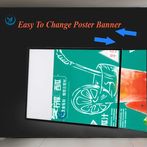 Ultra Slim A4 Kích thước tuổi Brass Máy tính để bàn LED quảng cáo khung Tempered Glass hộp đèn cho Nhà hàng menu triển lãm điện năng thấp - Product Image 4