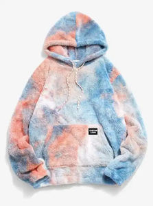 Tye Dye Hoodies Fashion Hoodies for Men Kangaroo Pocket Tie Dye Faux <b>Fur</b> Fluffy <b>Hoodie</b> Wholesale for men OEM Serviced - Product Image 4