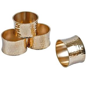 Accessoires de dîner de mariage faits à la main rond de serviette en métal doré pour la décoration de table d'anniversaire porte-serviettes - Product Image 4