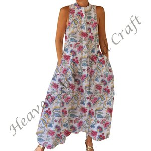 Mono Informal de Verano 100% Algodón, Estampado Floral a Mano, Tejido Suave con Cierre de Cremallera para Primavera/Verano, Adultos BPJS079 - Product Image 6