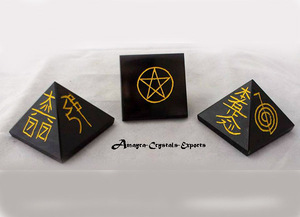 Conjunto de elementos grabados de ágata negra de piedras preciosas, juego de piedras de ágata natural para curación, compra al por mayor de Amayra Crystals Exports India - Product Image 6