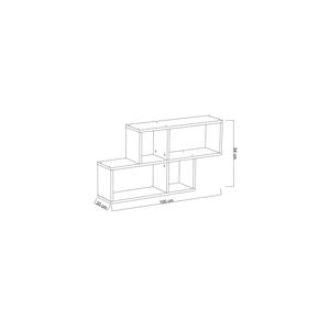 Ernie Wall-Mounted Modern Suntalam Four-Tier Office Organizer <b>Rack</b> Anthracite 54x100x20cm Multipurpose Best-Selling Turkish - Product Image 2