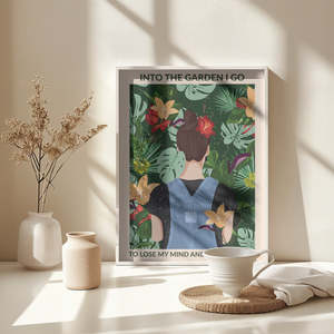 Art mural abstrait moderne avec motif floral 'Into the Garden' imprimé sur toile pour la décoration de la maison, impression numérique sur toile, support inclus - Product Image 5