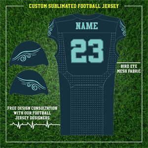 Maqueta gratis Uniforme de fútbol americano Sublimación de gama alta Suministro directo de fábrica Equipos de Club Jersey Uniforme de fútbol americano - Product Image 3